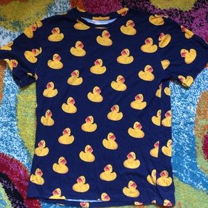 Rubber duck print blue shirt sleeve tee